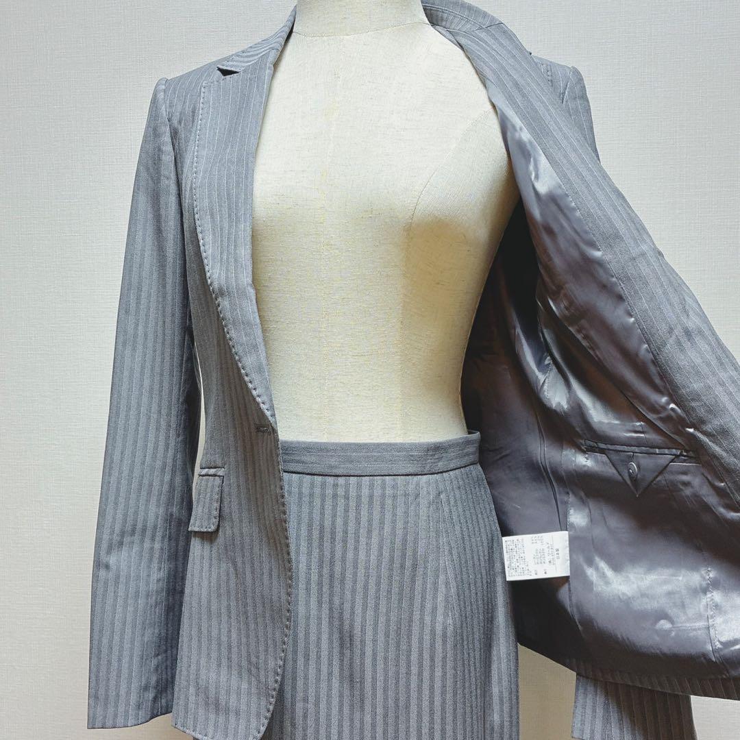 上下未使用　クードシャンス　洗える　スカートスーツ　ストライプ　日本製　40