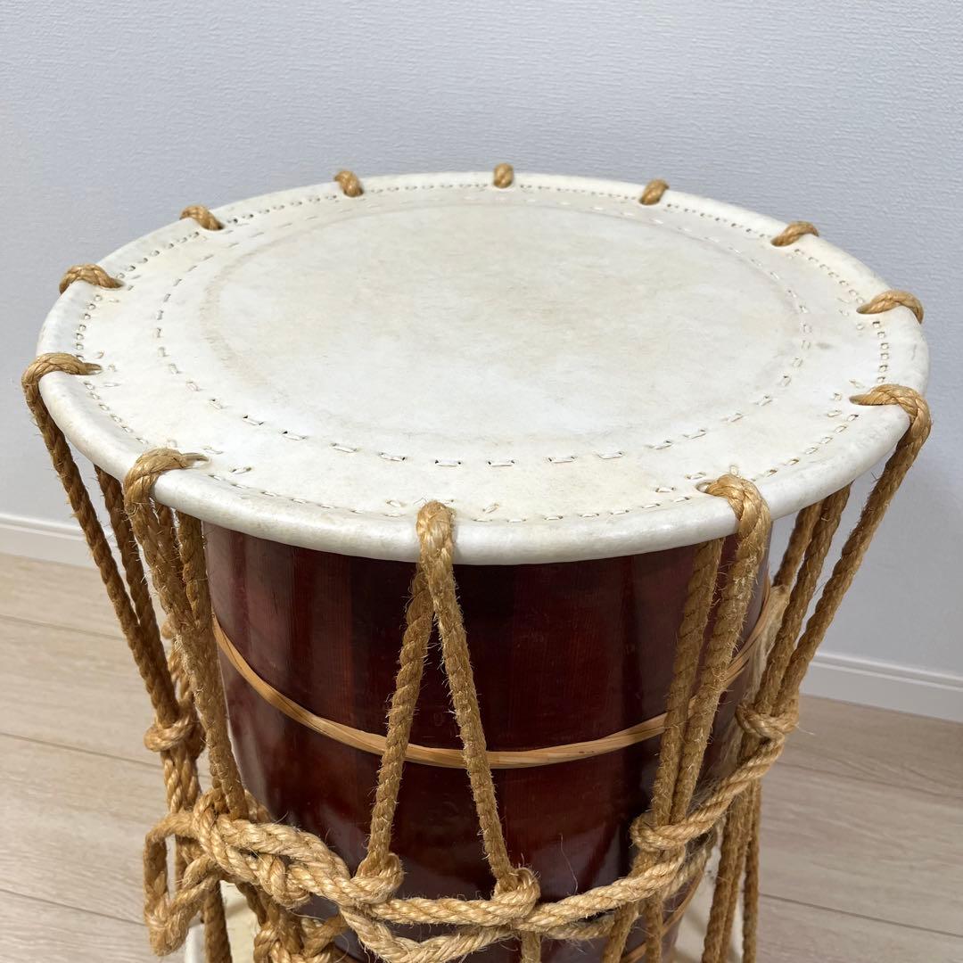 (せ37)長胴太鼓 宮太鼓 和太鼓 桶胴太鼓 大締太鼓 鼓 鼓面約46 cm