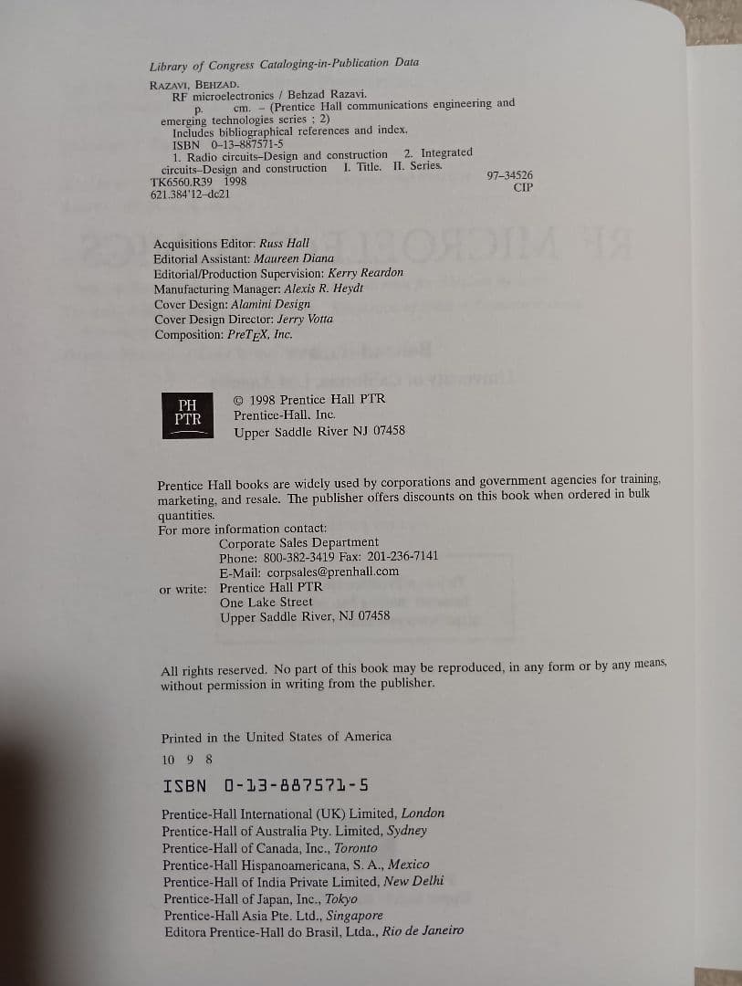 洋書 RF MICROELECTRONICS