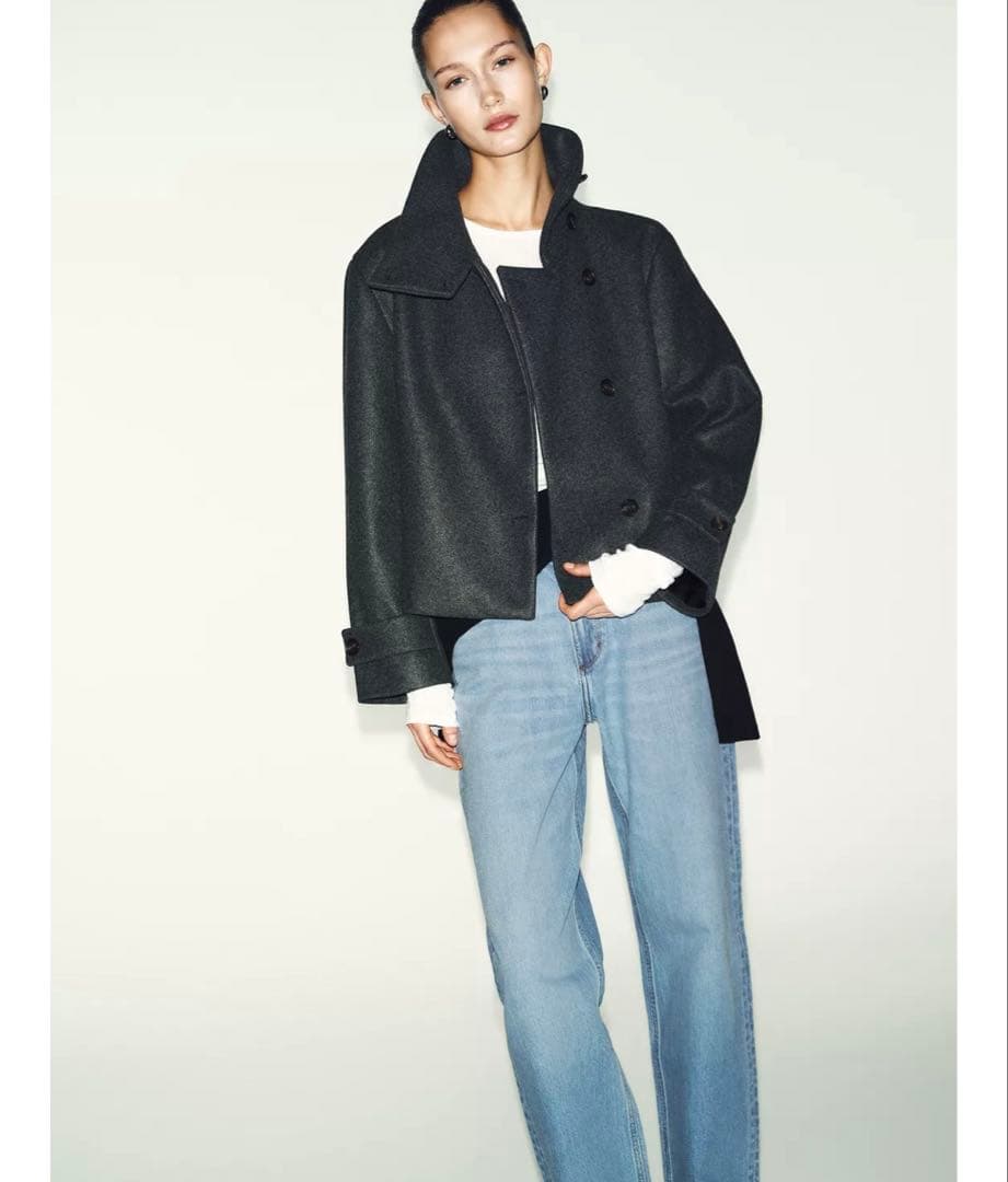 1/31限定出品【ZARA】ハイネックショートコート