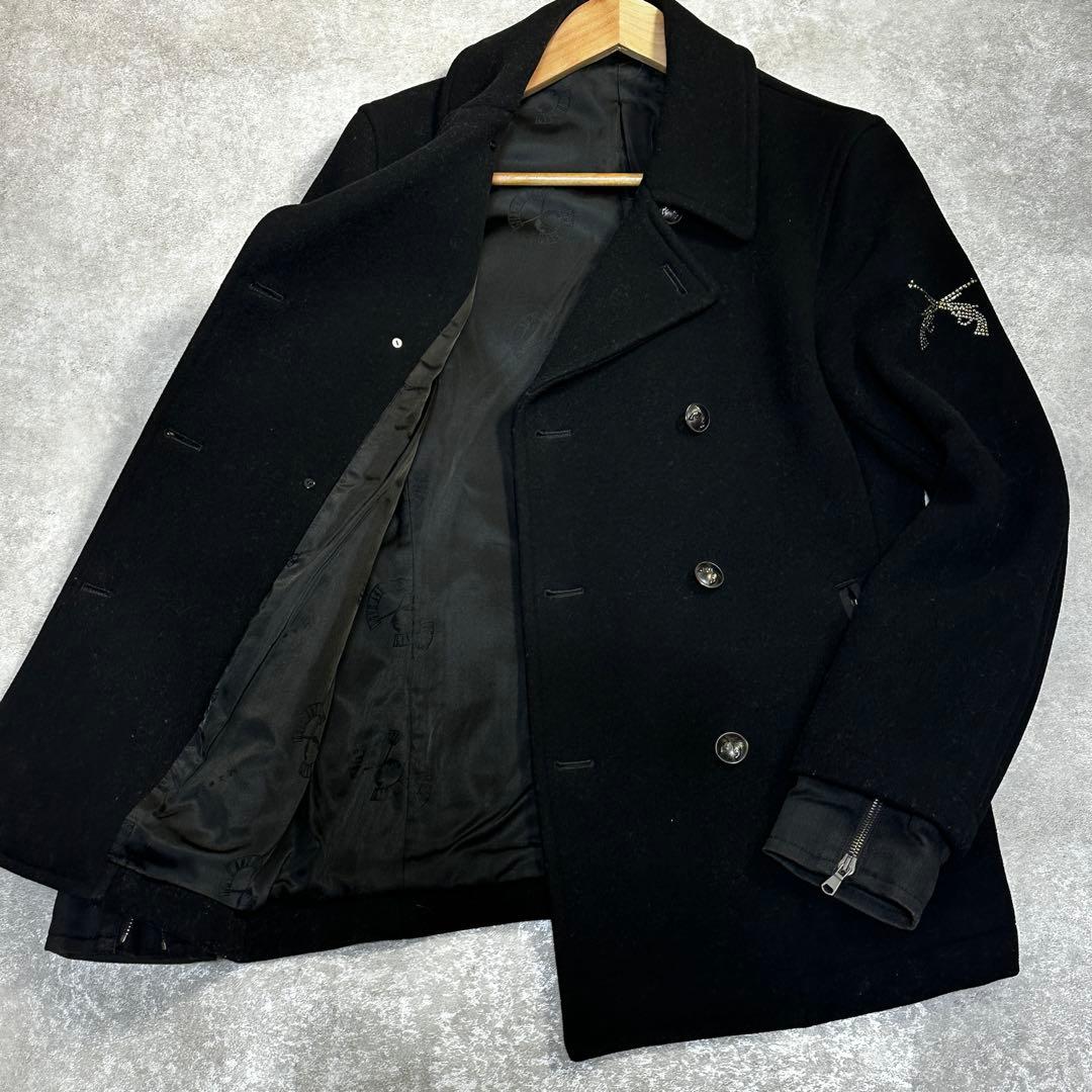 roar ロアー Pコート スワロフスキー 2丁拳銃 ウール クロスガン M