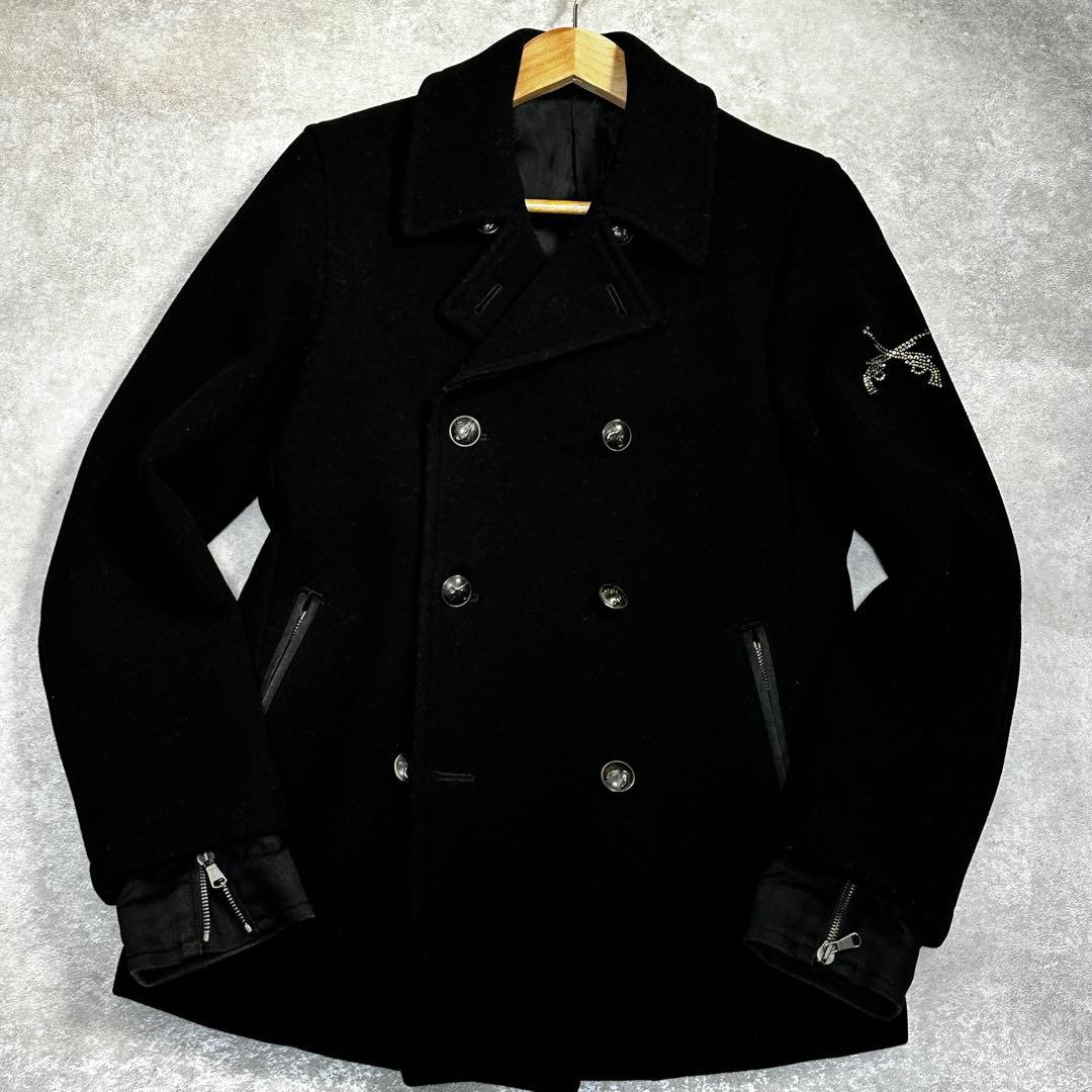 roar ロアー Pコート スワロフスキー 2丁拳銃 ウール クロスガン M