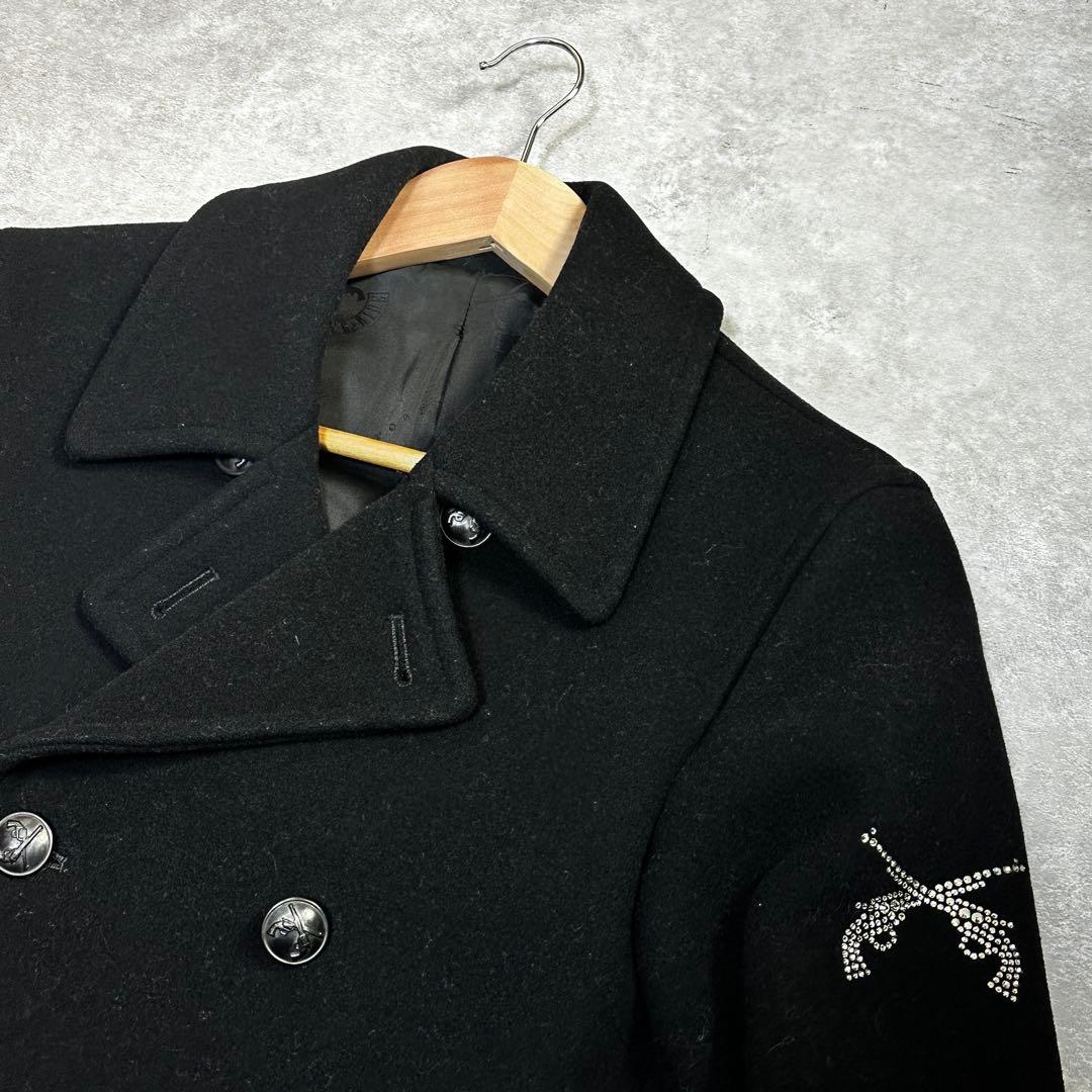 roar ロアー Pコート スワロフスキー 2丁拳銃 ウール クロスガン M