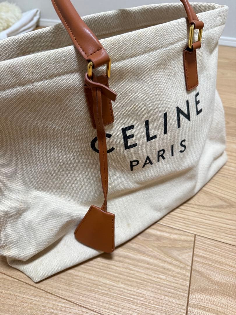 CELINE トートバッグ キャンバス クリーム色