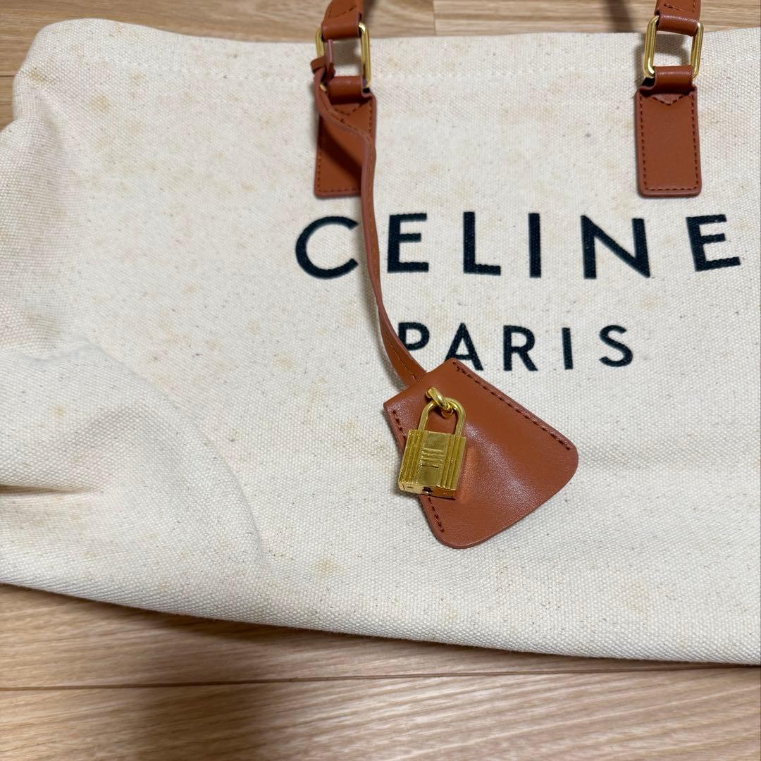 CELINE トートバッグ キャンバス クリーム色