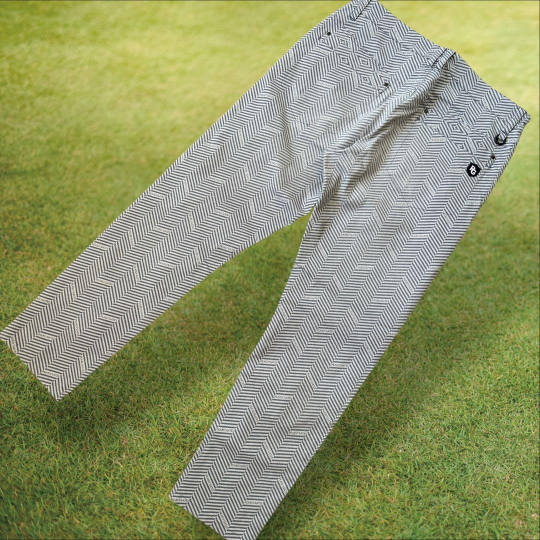 美品　パーリーゲイツ　パンツ　総柄　L〜XL相当 ネイビー　グレー　紺　5