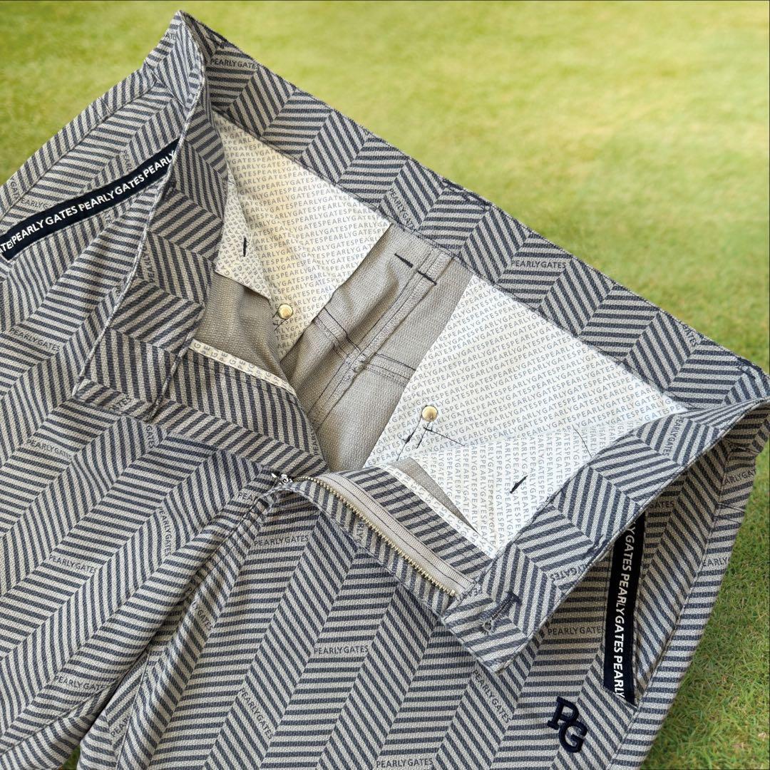 美品　パーリーゲイツ　パンツ　総柄　L〜XL相当 ネイビー　グレー　紺　5