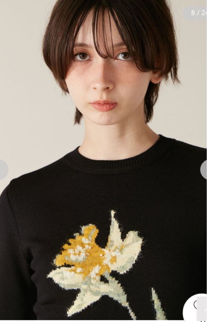 LILY BROWN（リリー ブラウン） スイセンモチーフニットワンピース