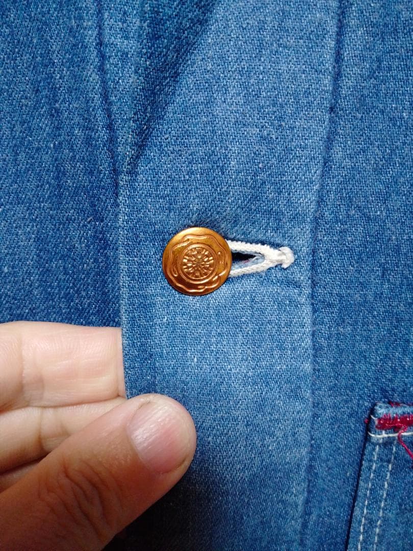 ビンテージ70年代ラングラービッグベン裏地ブランケット付きデニムカバーオール34