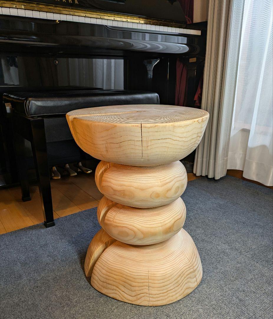 はりーさん　　　檜　大型　丸太　椅子　スツール　テーブル　高さ約46㎝