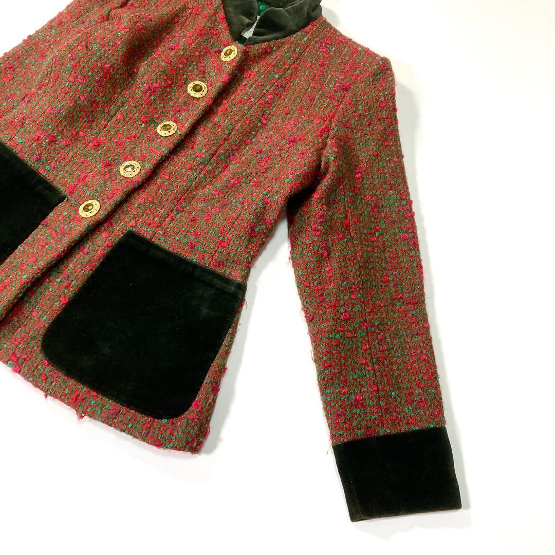 イヴサンローラン ヴィンテージジャケット ツイード 金ボタン 38