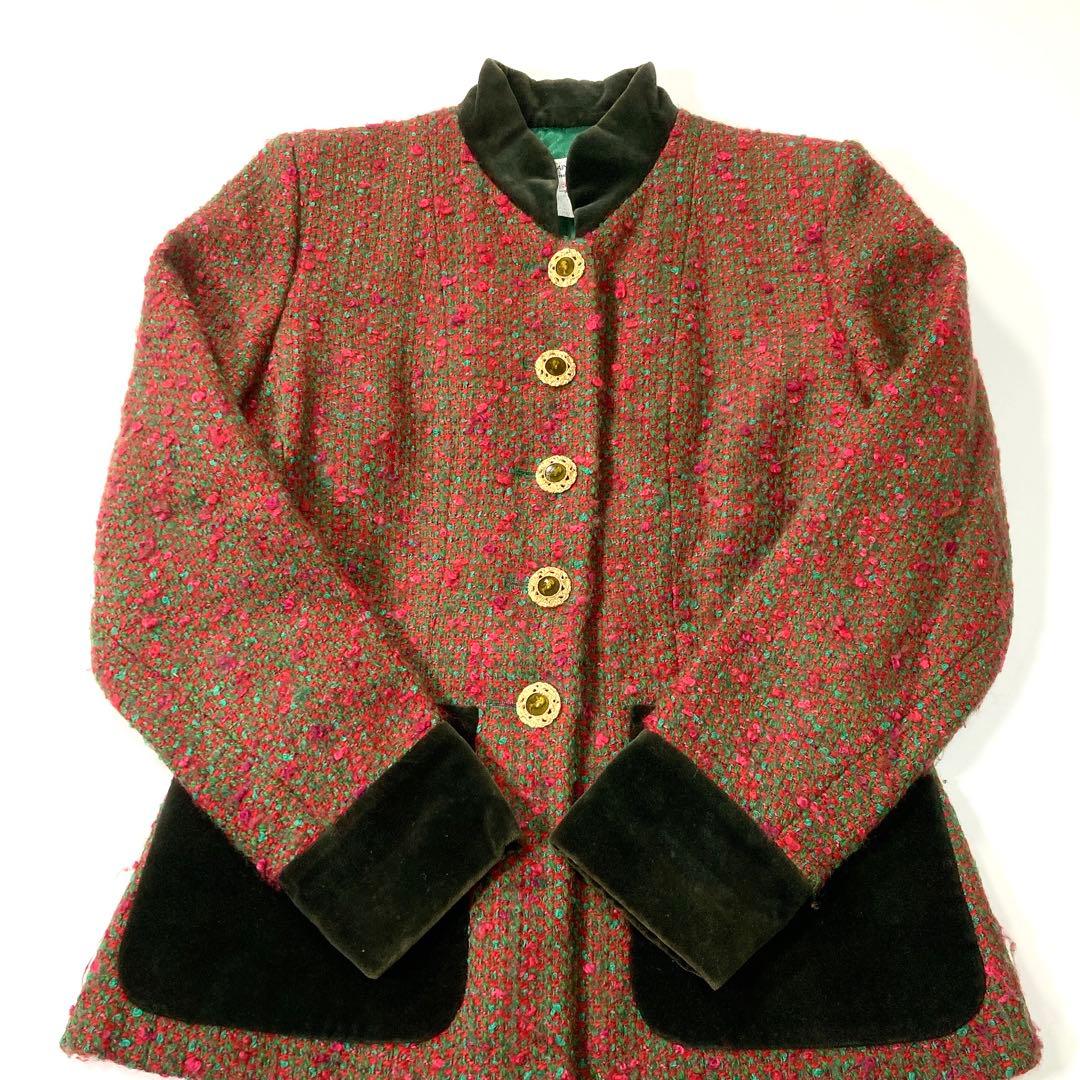 イヴサンローラン ヴィンテージジャケット ツイード 金ボタン 38