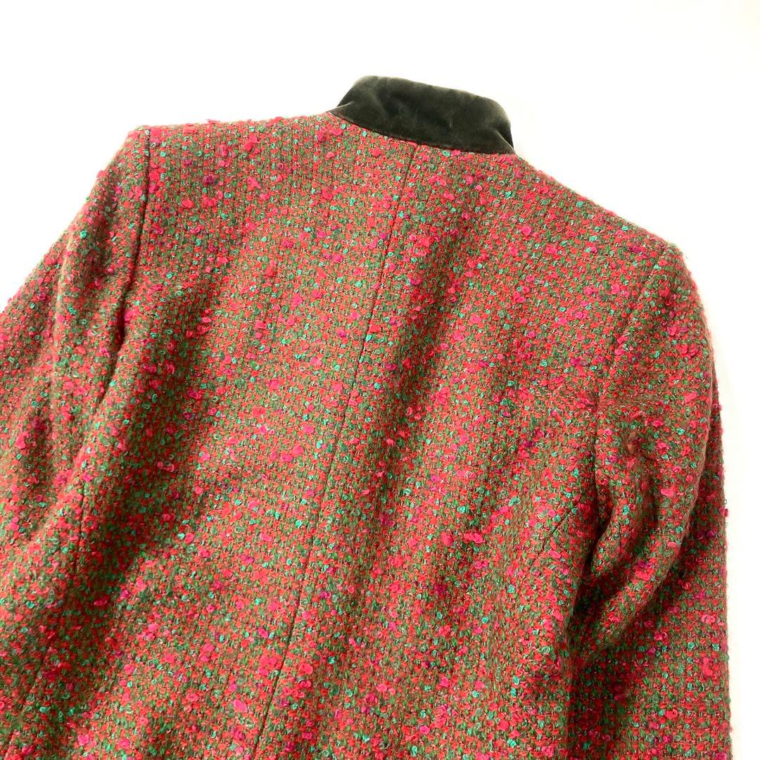 イヴサンローラン ヴィンテージジャケット ツイード 金ボタン 38