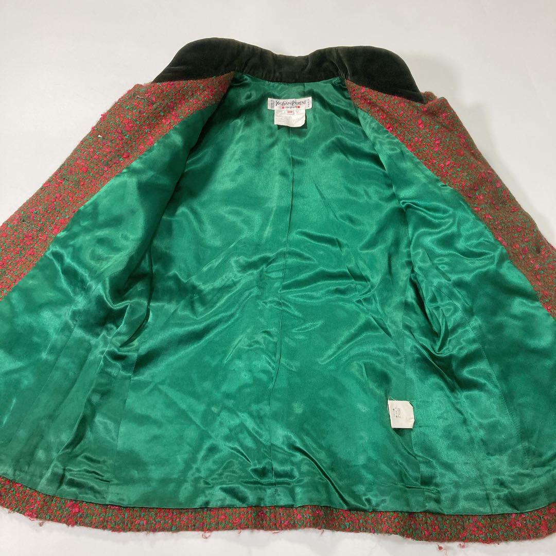 イヴサンローラン ヴィンテージジャケット ツイード 金ボタン 38
