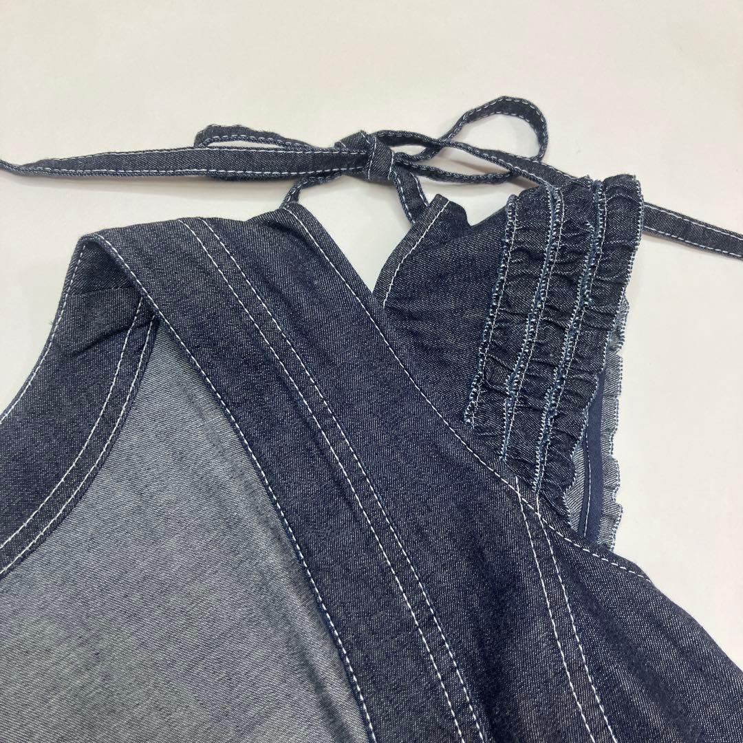 【美品】ピンクハウス 綿ローン使い デニムベスト/2023年