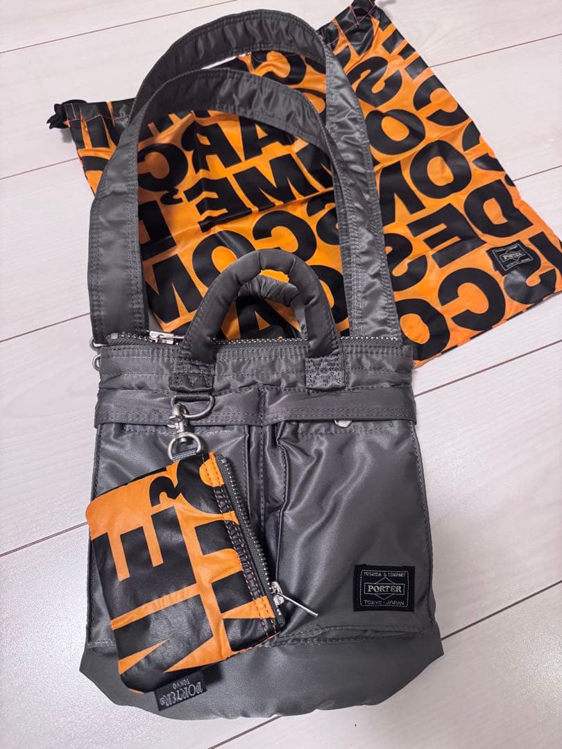 PORTER×コムデギャルソン タンカーヘルメットバッグ　ＸＳ シルバーグレー