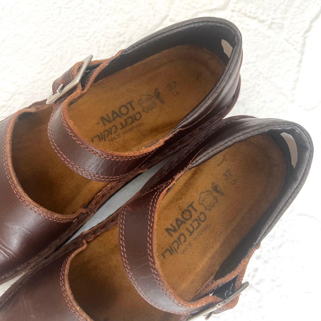 NAOTO ナオト オルガ レザーコンフォートシューズ ブラウン 37