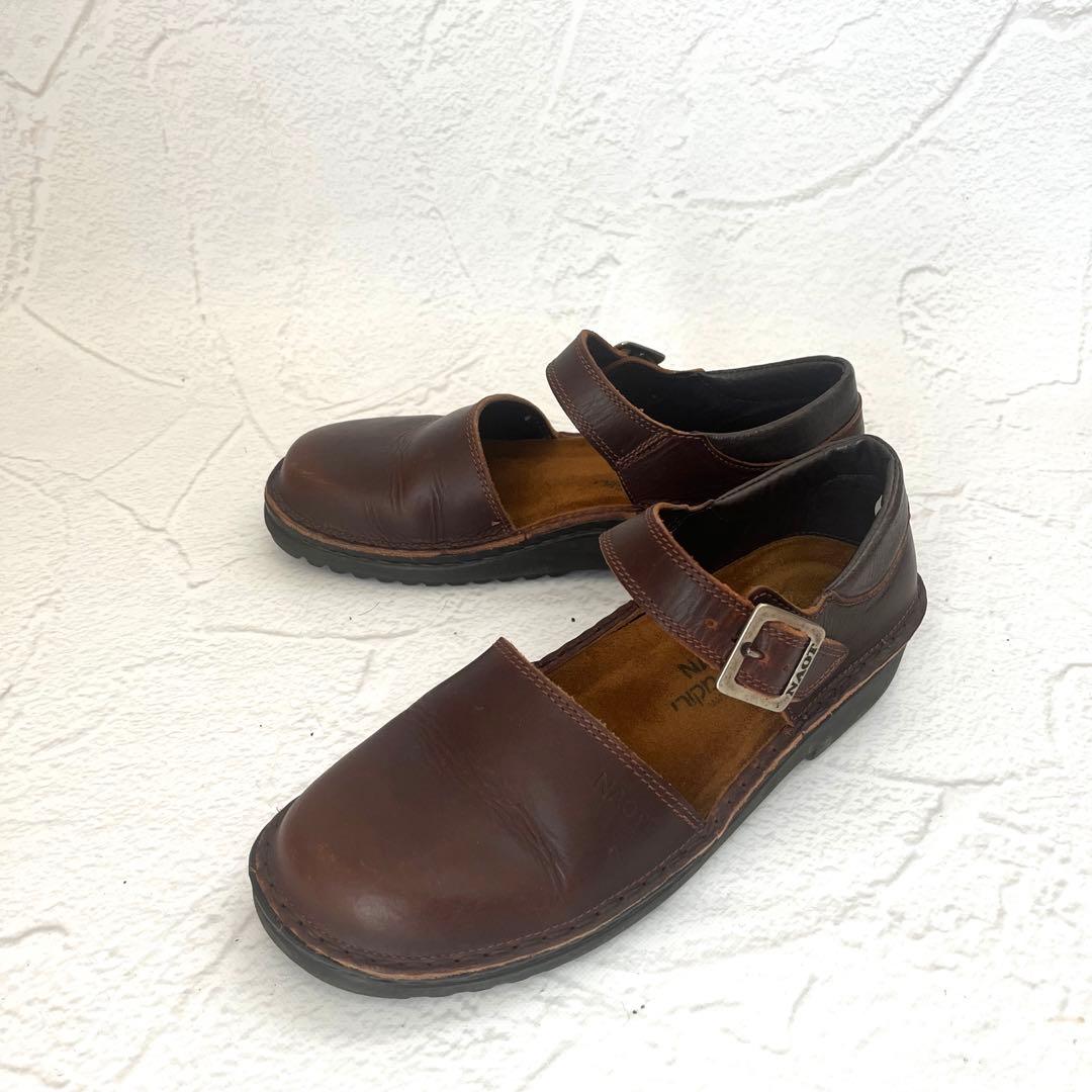 NAOTO ナオト オルガ レザーコンフォートシューズ ブラウン 37