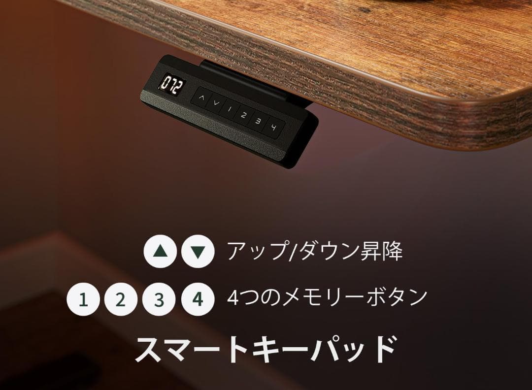 FEZIBO 電動 昇降デスク 幅120cm 上下昇降デスク 自動昇降式デスク