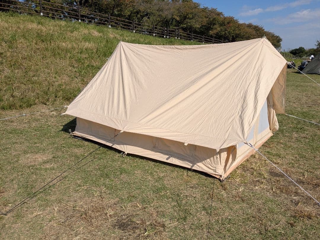 【美品】glamcamp　ツーポールロッジテント　TC素材　グランドシート付き