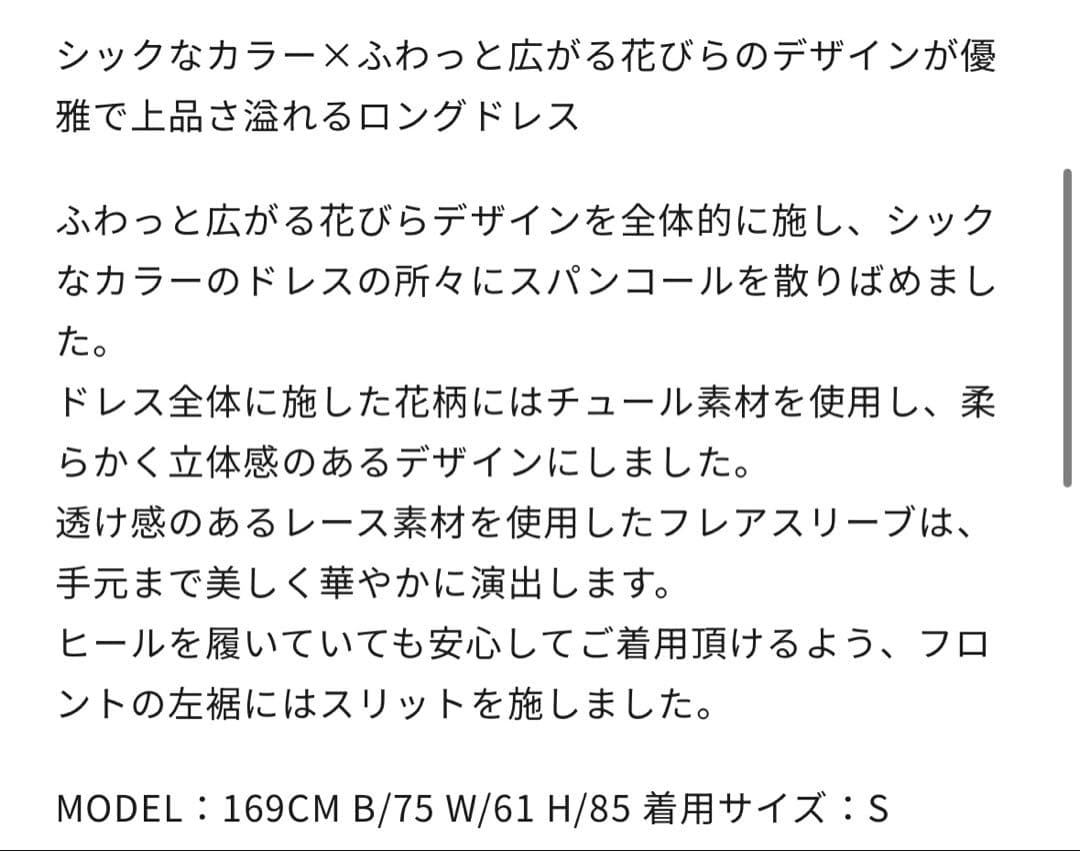 Leja スパンコールレーススリーブIラインロングワンピースドレス　現物写真あり