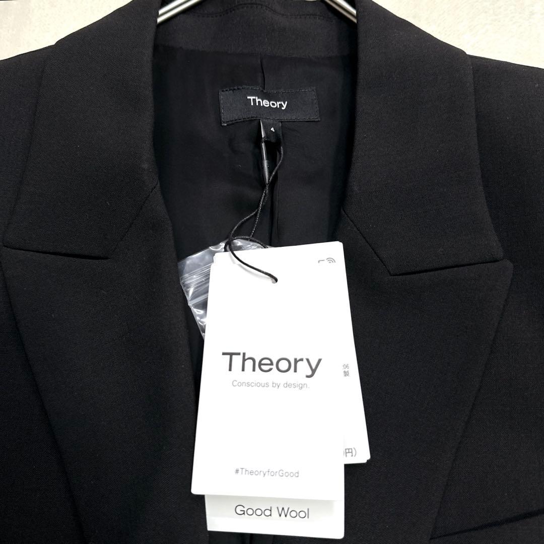 今期 新品タグ付 L セオリー テーラードジャケット 黒 総裏 ピークドラペル