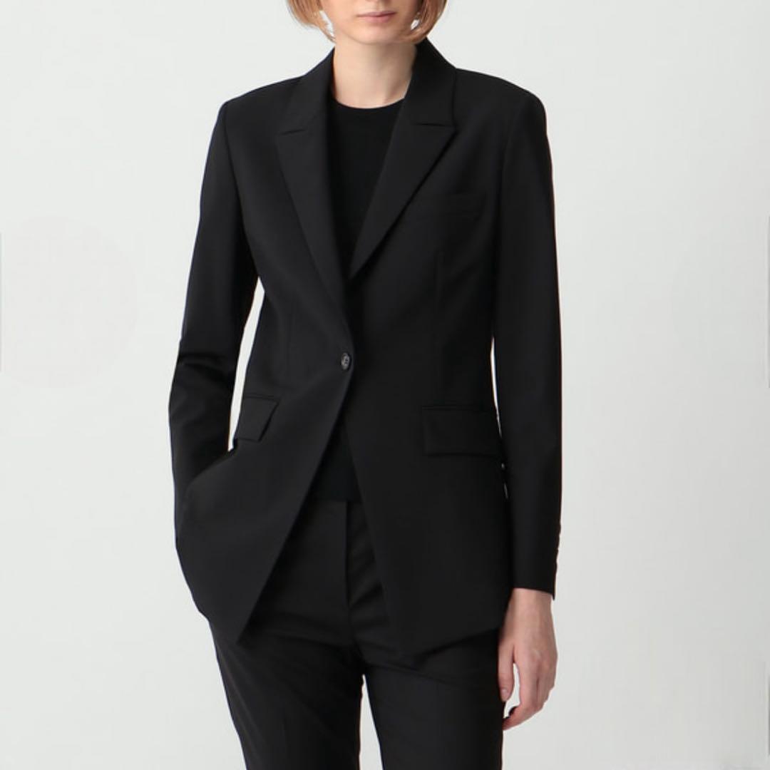 今期 新品タグ付 L セオリー テーラードジャケット 黒 総裏 ピークドラペル