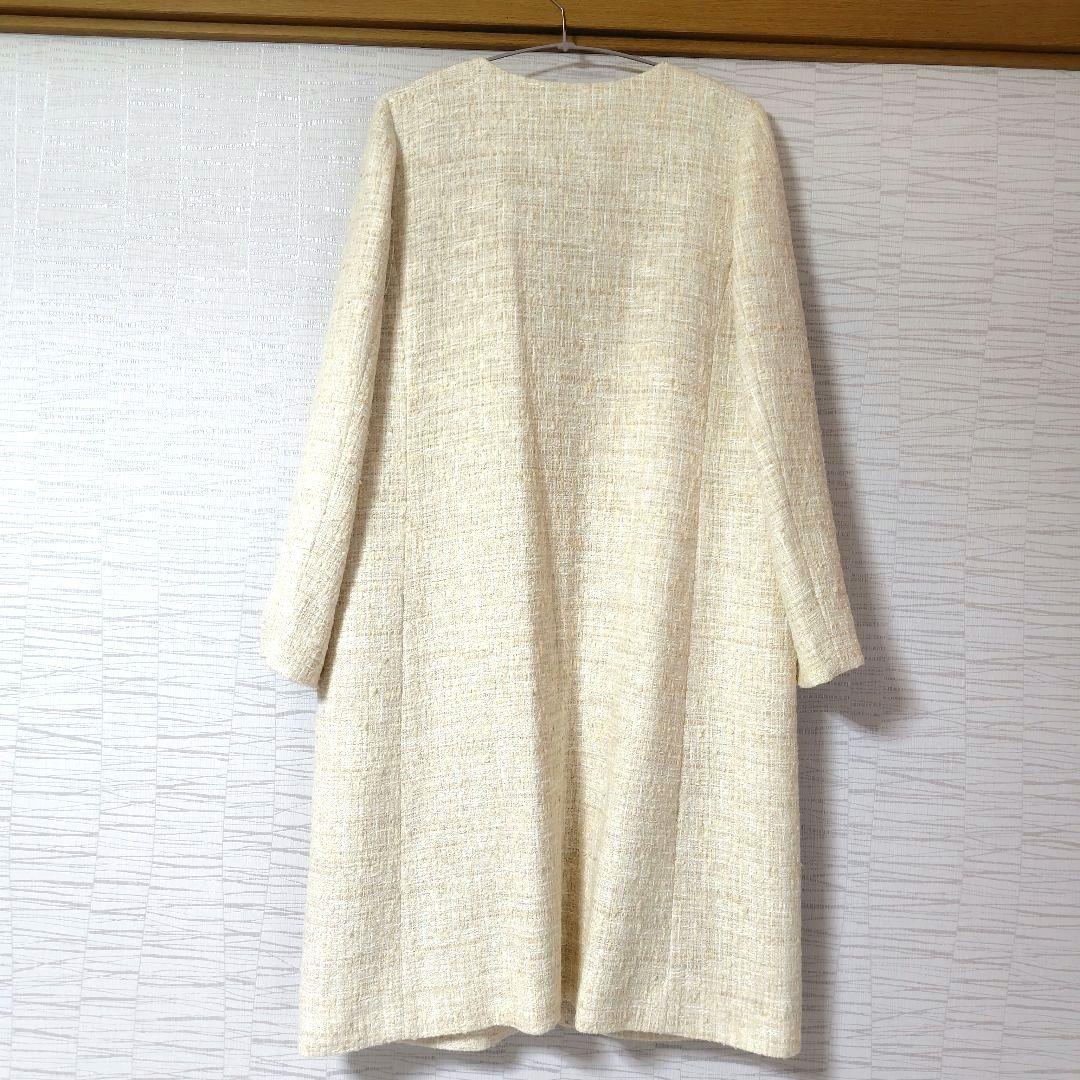 ナチュラルビューティー　ツイード　コート　ベージュ　ジャケット