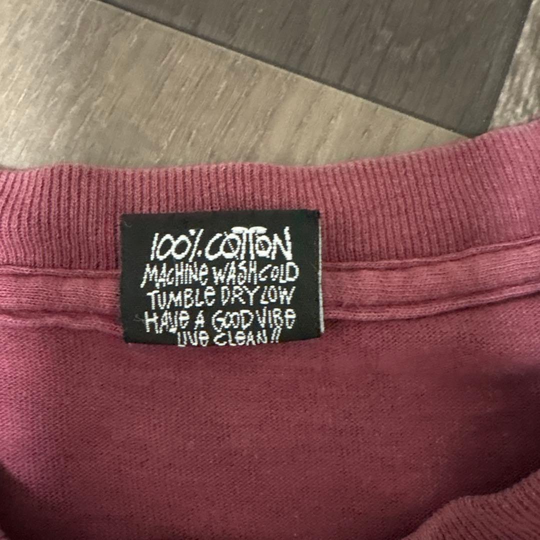 STUSSY 80s パープル　黒タグ　Mサイズ　　 ドラゴン　Tee