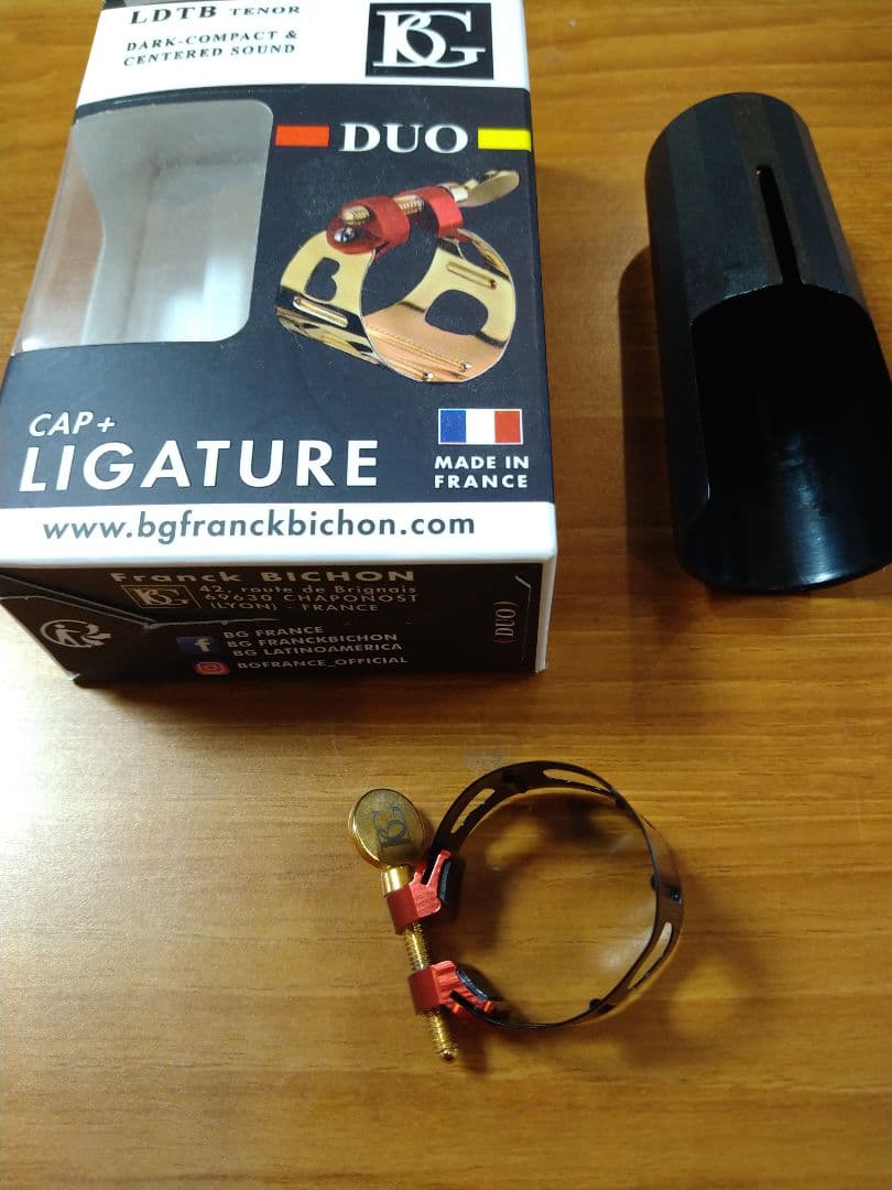 BG テナーサックス用リガチャー DUO ブラックラッカー