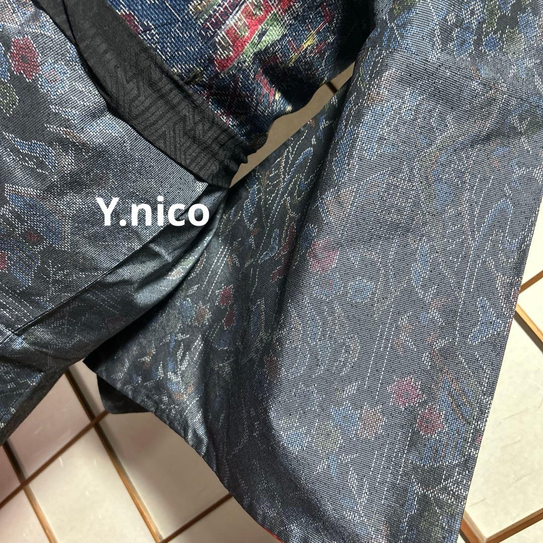 LL 着物リメイク 正絹 紬 簡単二部式巻スカセットアップ