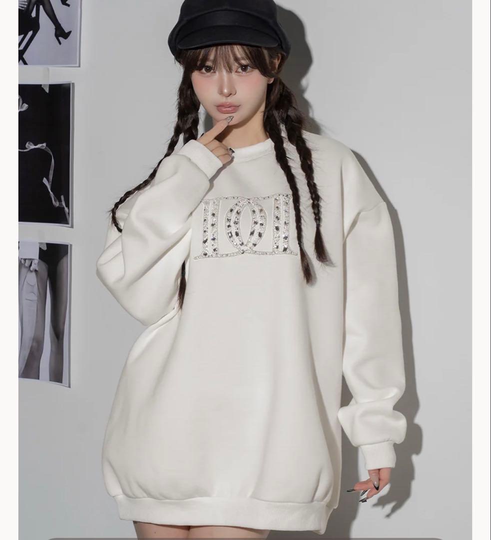 Darich ホワイトオーバーサイズスウェット