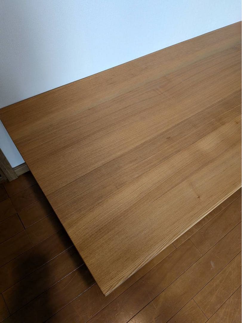 ■送料込■無印良品 木製ローテーブル 引出し タモ センター机デスクダイニング