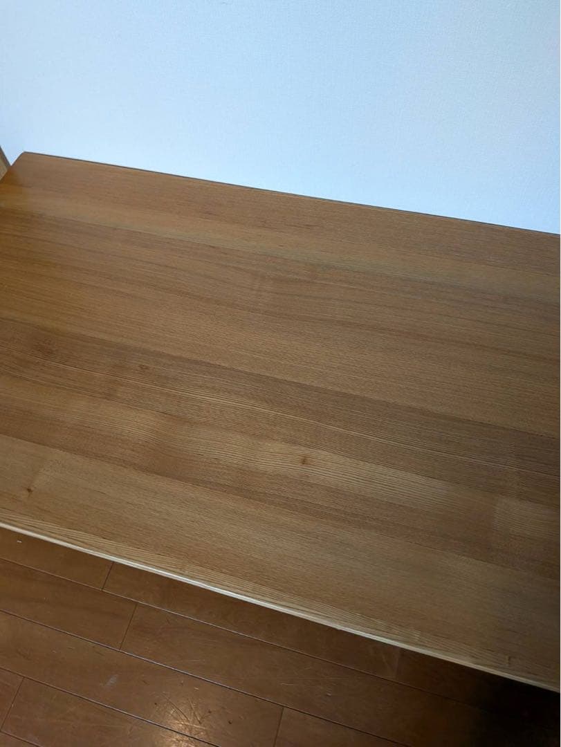 ■送料込■無印良品 木製ローテーブル 引出し タモ センター机デスクダイニング