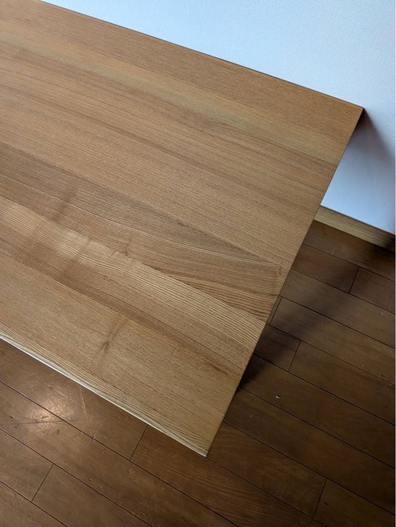 ■送料込■無印良品 木製ローテーブル 引出し タモ センター机デスクダイニング