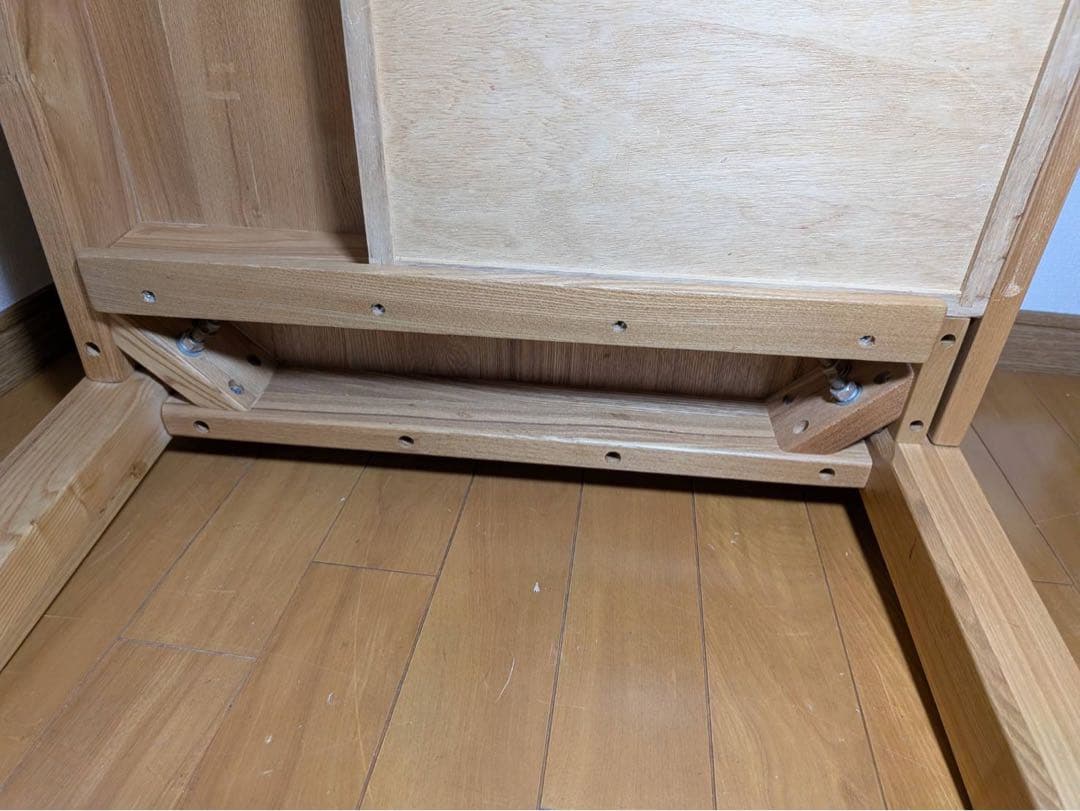 ■送料込■無印良品 木製ローテーブル 引出し タモ センター机デスクダイニング