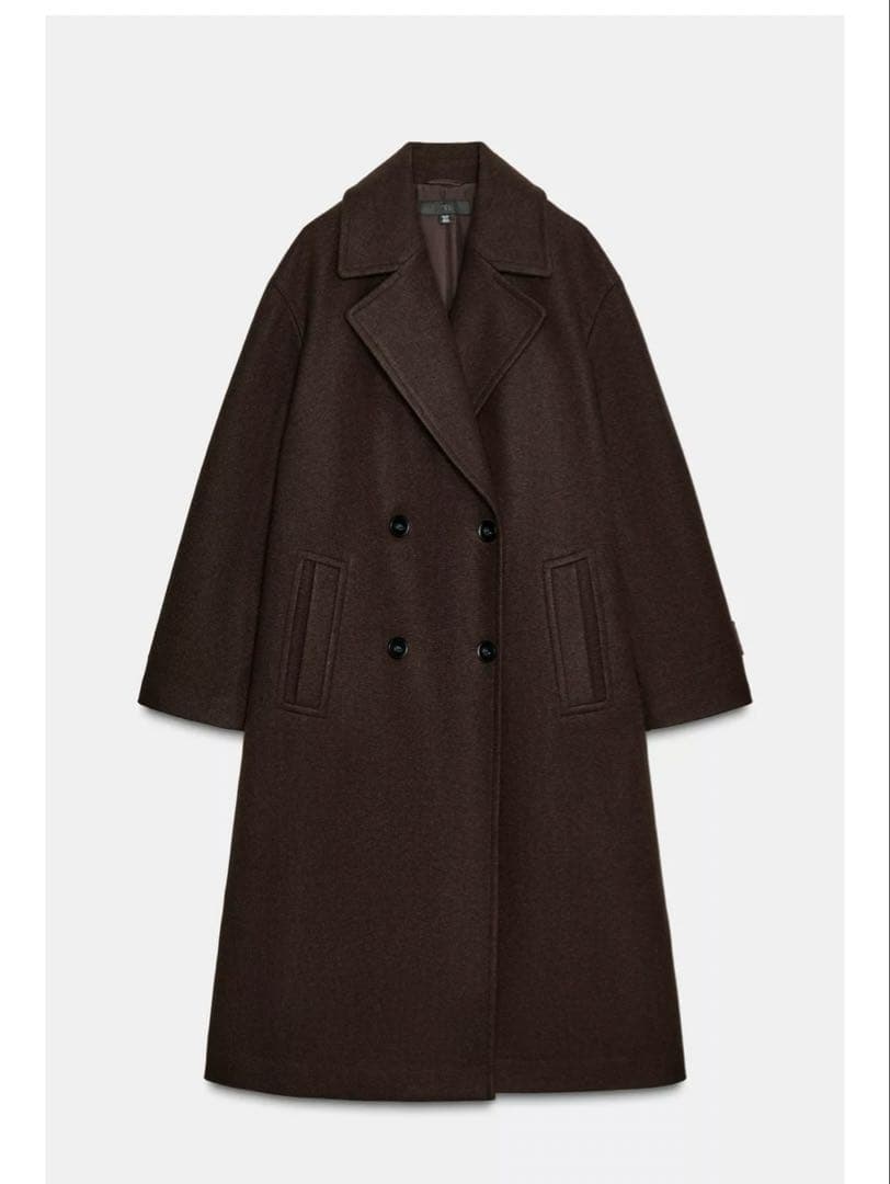 ZARA ソフトオーバーサイズコート ダークブラウン