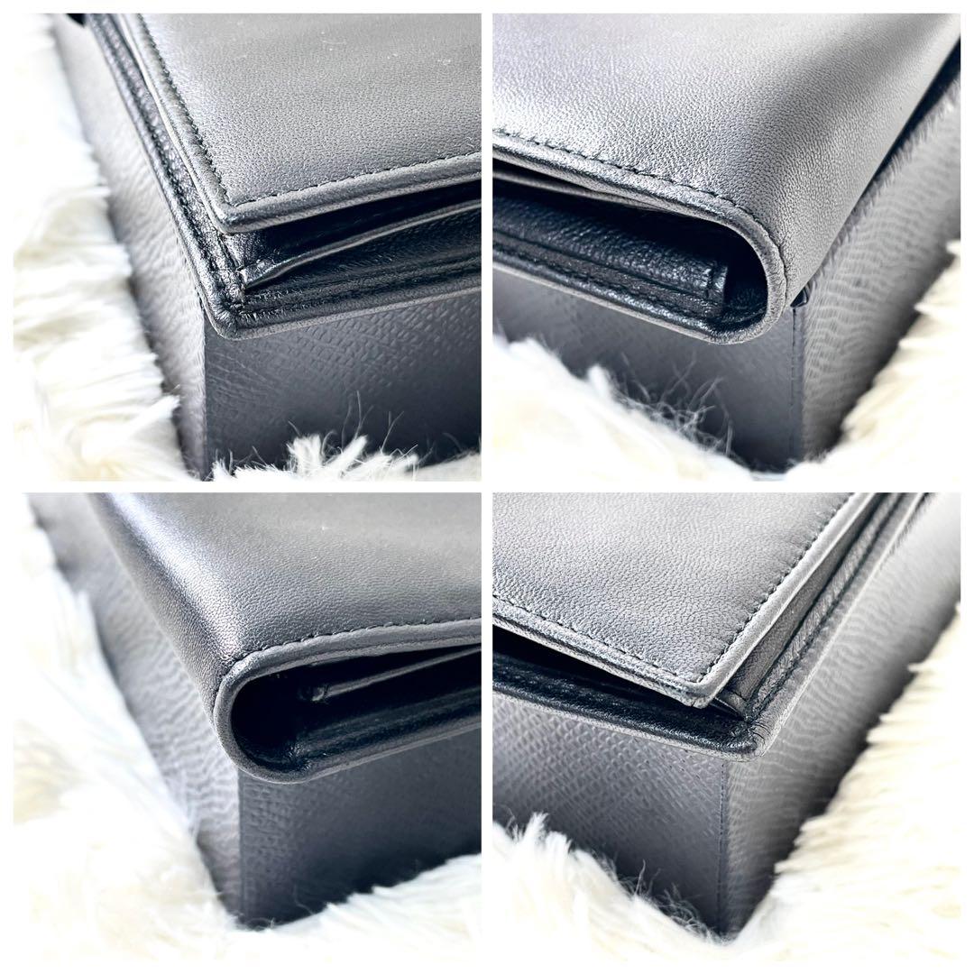 ロエベ　LOEWE 長財布　折り財布　シープスキンレザー　ブラック　黒