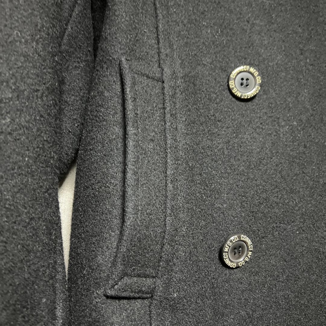 Pherris Sportswear 黒 ウール ピーコート　posj1