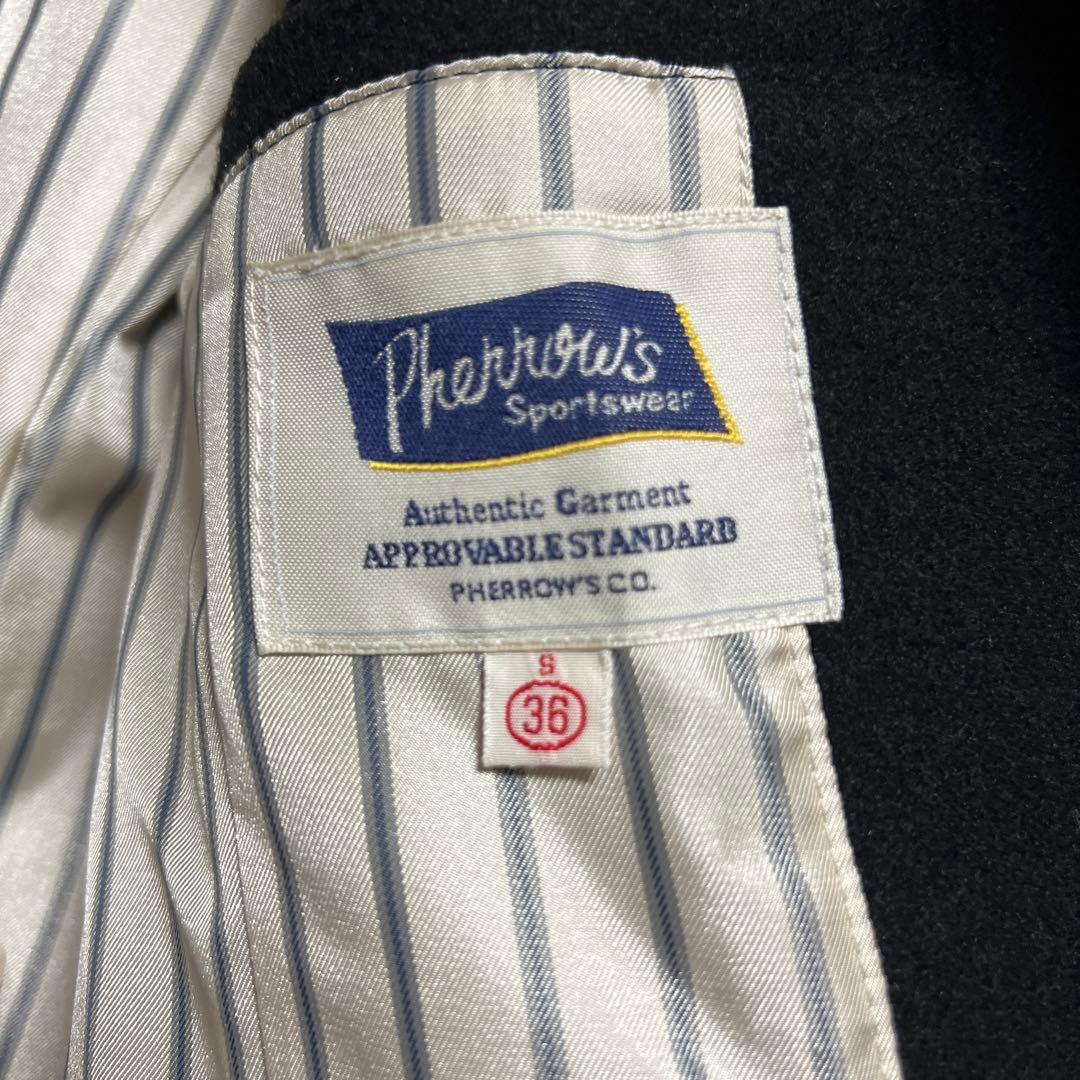 Pherris Sportswear 黒 ウール ピーコート　posj1