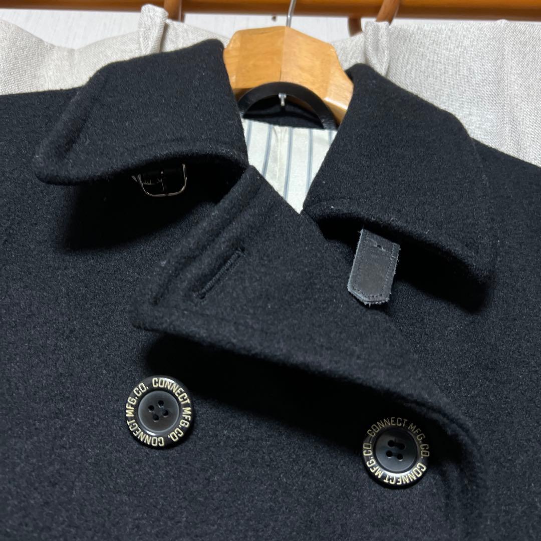 Pherris Sportswear 黒 ウール ピーコート　posj1