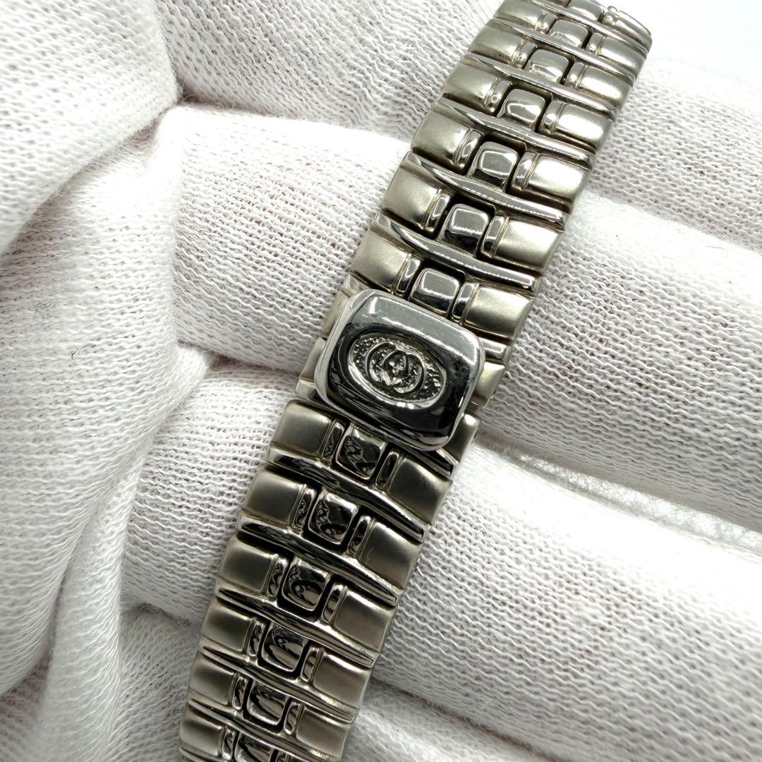 【稼働】GUCCI ラウンド ローマン GG 腕時計 クォーツ シルバー