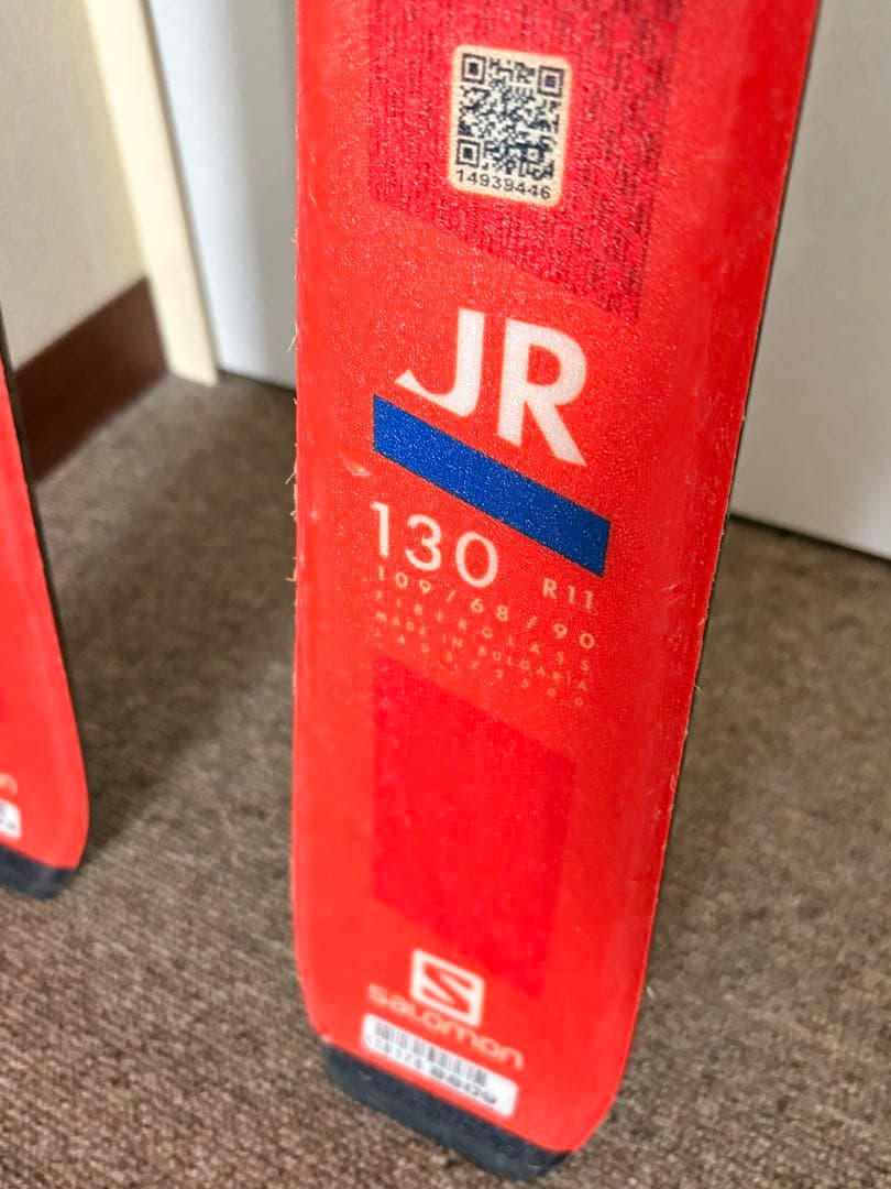 スキー学習 Salomonスキー板130とストック95セット　サロモンジュニア