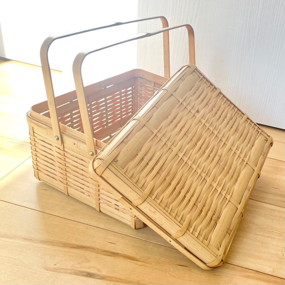 竹製ピクニックバスケット