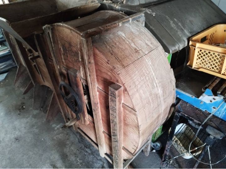 とうみ初期型　穀物　選別機　古民道具　農機具　風選　手回しハンドル式　脱穀機