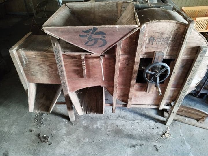 とうみ初期型　穀物　選別機　古民道具　農機具　風選　手回しハンドル式　脱穀機