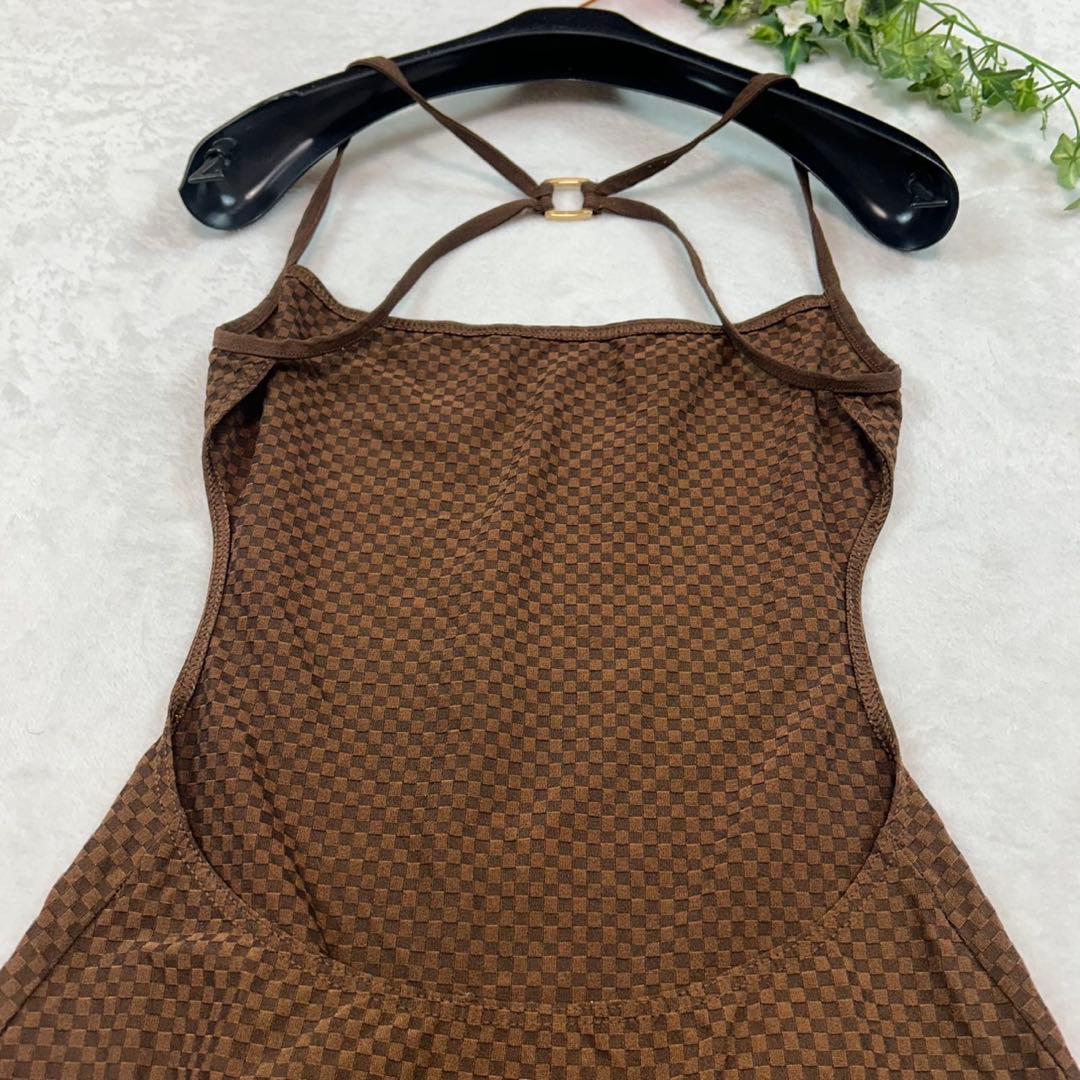 I523 美品 M ルイヴィトン ワンピース水着 ブラウン レディース