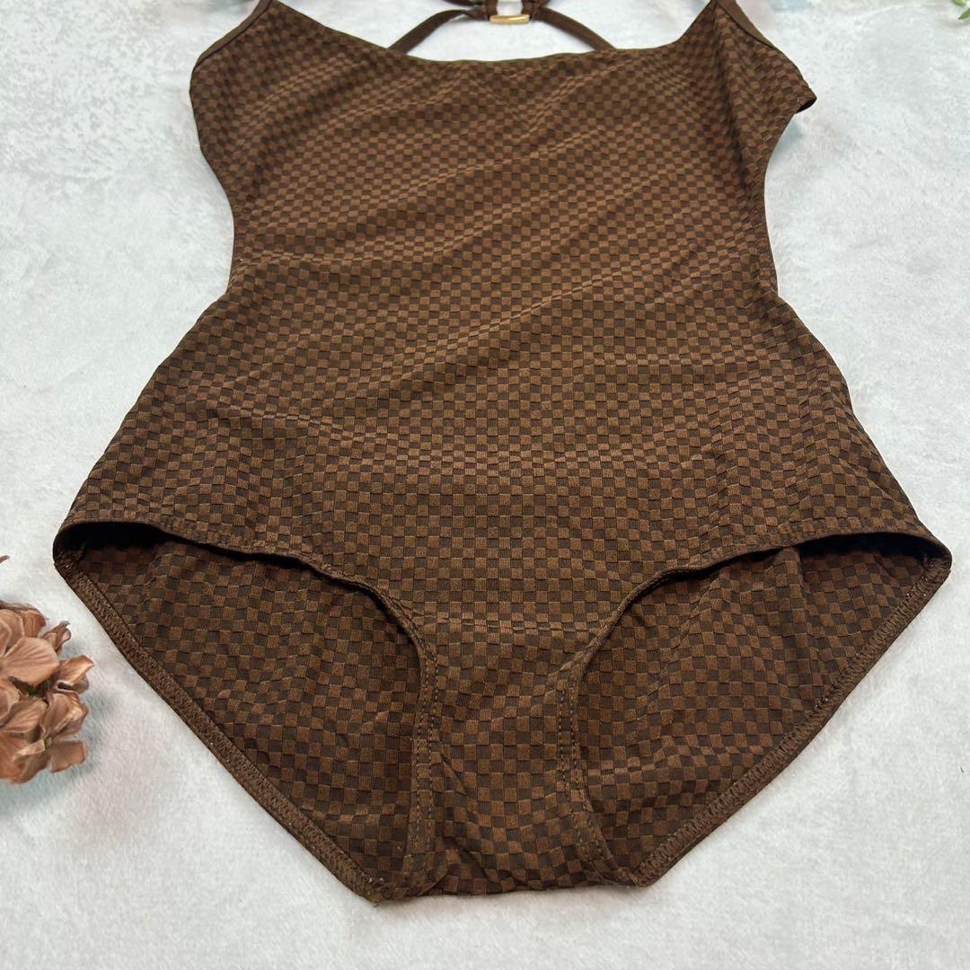 I523 美品 M ルイヴィトン ワンピース水着 ブラウン レディース