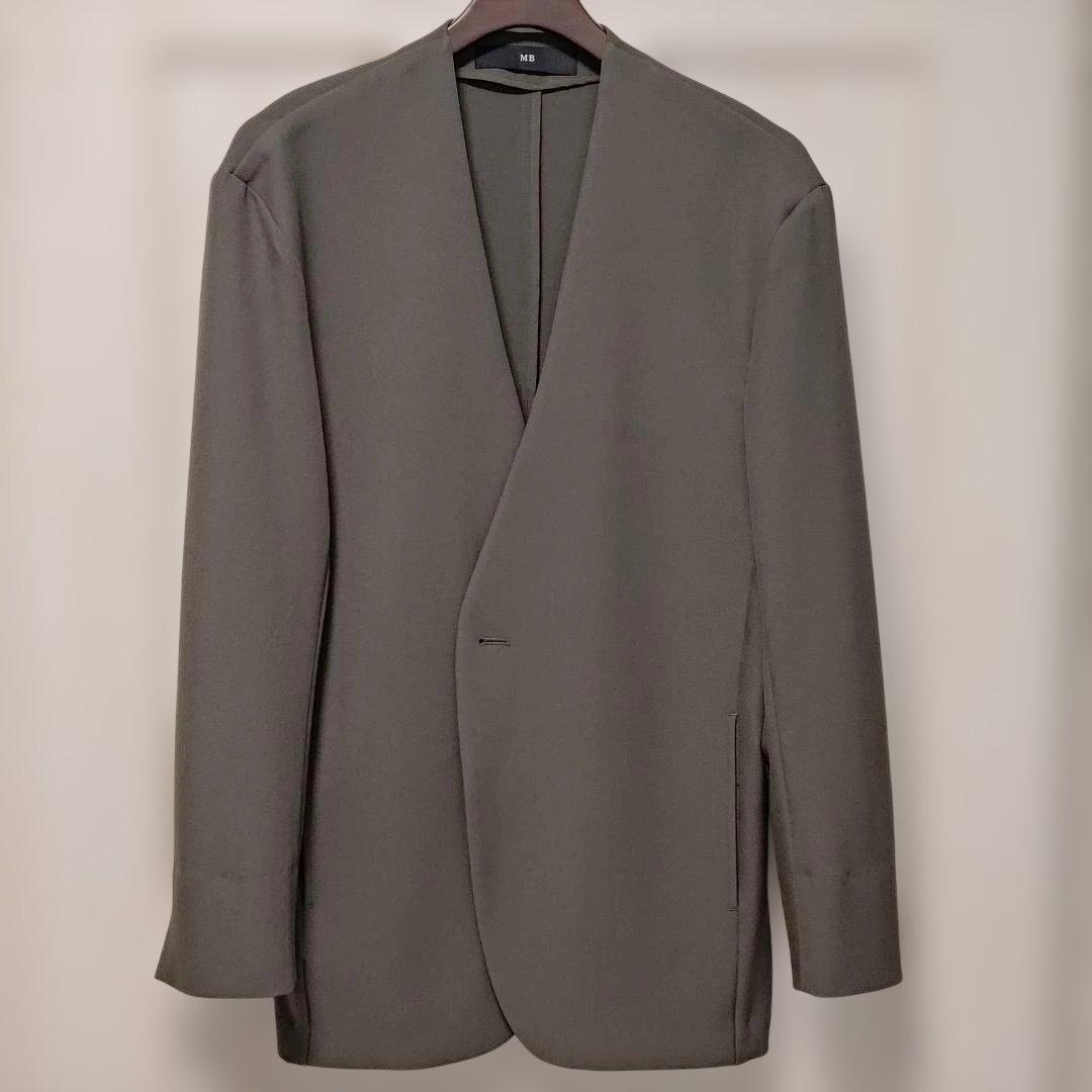 MBスタンダード ノーカラージャケット ダークカーキS