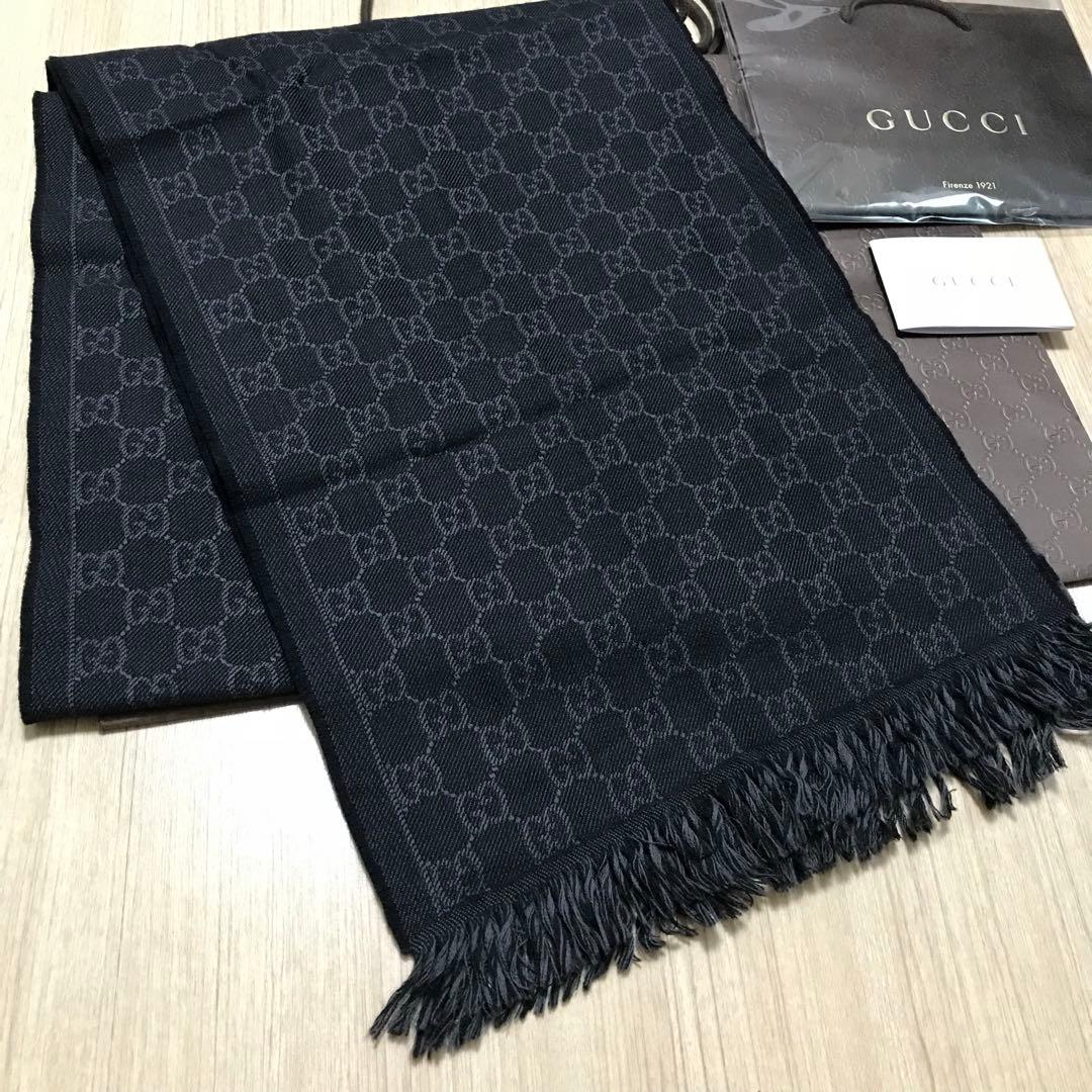 1番人気新品正規✨GUCCIマフラー✨グッチマフラー❗️箱紙袋セット　グッチ